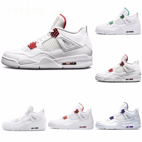 

cool grey 4 pure money metallic pack men basketball shoes 4s pine green court purple university orange red sneaker j#07-279