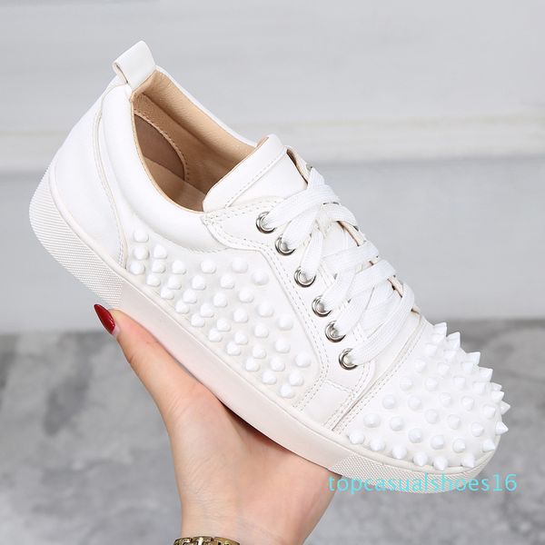 

full red sole shoe low cut suede spike shoes for mens and women high-shoes party wedding crystal leather sneakers red flats shoes t01, Black