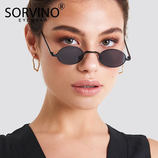 

sorvino skinny steampunk oval sunglasses 2020 women vintage small steam punk goggles designer gold tiny sun glasses shades sn229, White;black