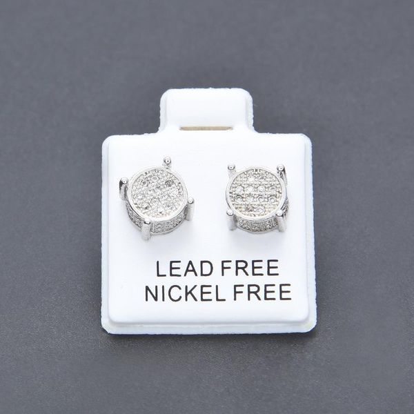 

Mens Hip Hop Stud Earrings Jewelry High Quality Fashion Gold Silver Zircon Round Earrings For Men