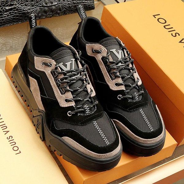 

new mens shoes fashion rubber soles hiking sneaker chaussures pour hommes with original box lace -up fashion men shoes breathable fast ship