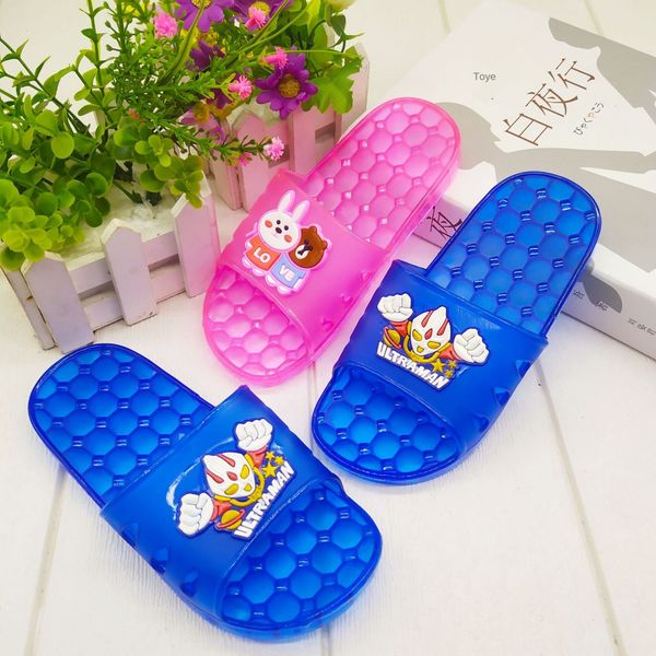 

qq9cu children' new men' and women' cartoon cave crystal shoes bathroom anti-skid sandals baby children children slippers, Black;grey