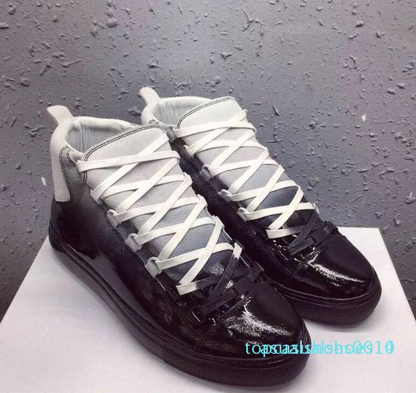 

with box] luxury arena sneaker shoes fashion kanye west gradient leather men's casual trainers party dress shoes outdoor hombre 38-46, Black