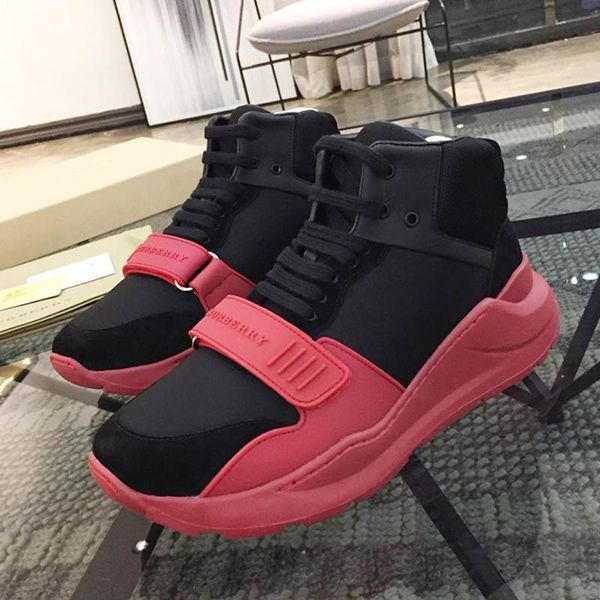 

luxury mens boots herren sportschuhe vintage check cotton sneakers autumn and winter comfortable shoes high lace -up sports men, Black