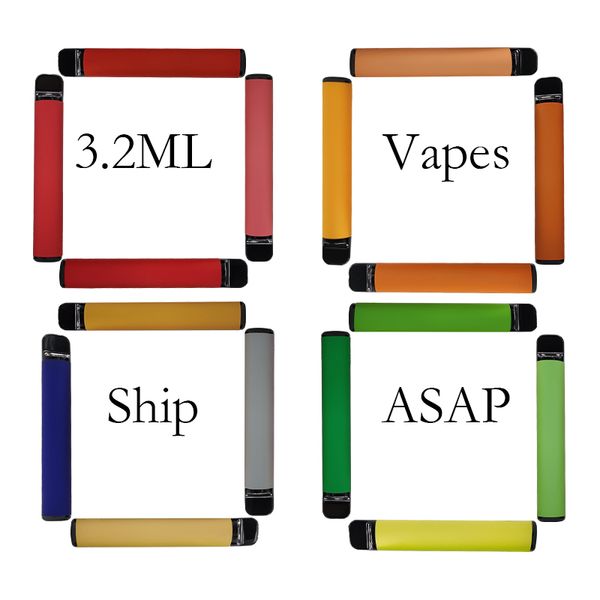 

Disposable Vapes Pens Device Starter Kit Plus Pod 3.2ml Cartridges Packaging Vape 550mAh Battery Atomizer Instock 20 color E-cig Vaporizer