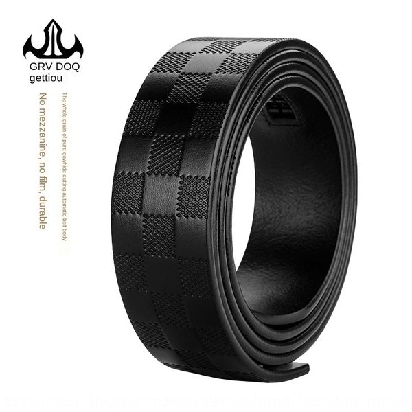 

full head layer cowhide automatic plaid men's business casual fashion men's buckle-head belt cowhide automatic belt, Black;brown
