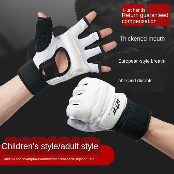 

6wwzy boxing gloves half glovesprotective glovesfinger boxing sleeve children sandbag sanda taekwondo hand foot cover combat sports pr