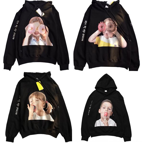 

kdyvr 2019 korean fashion doughnut boy yawn girl child printed loose couple hooded autumn 2019 korean fashion doughnut sweater sweaterboy ya, Black