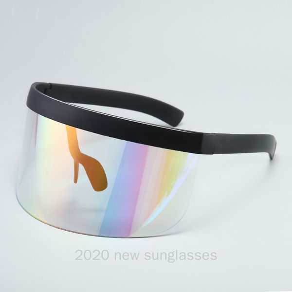 

2020 super cool sunglasses women colorful siamese fashion glasses vintage sun glasses for men windproof driving sunglasses nx, White;black