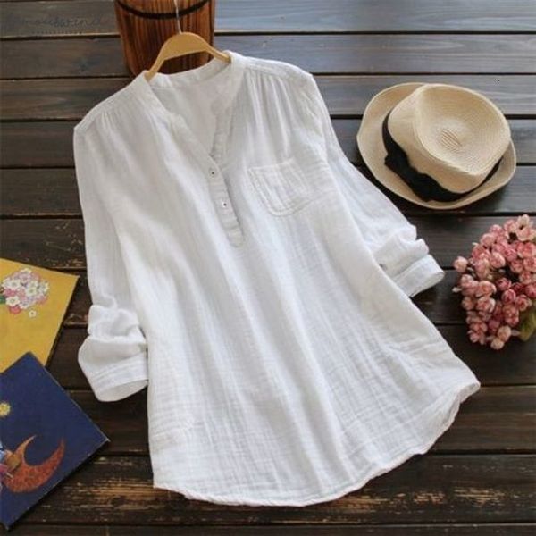 

womens clothing cap sleeve women v neck long sleeve casual loose baggy tunic blouse plus size, White