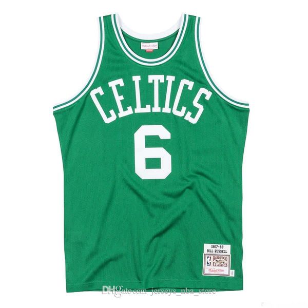 

men boston celtics bill russell mitchell & ness road 1967-68 hardwoods classics swingman player jersey 07, Black;red