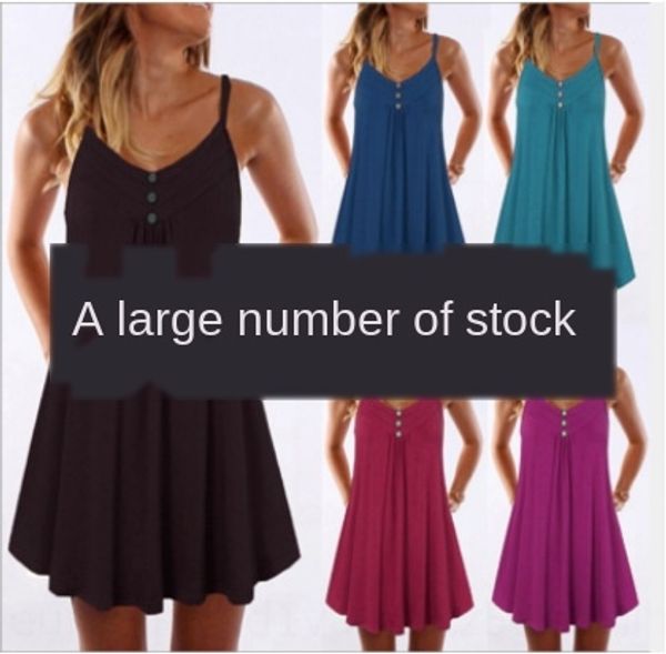 

2020 women's loose v-neck dress 5208 2020 women's loose v-neck dress suspender suspender skirt sling sling skirt 5208, Camo