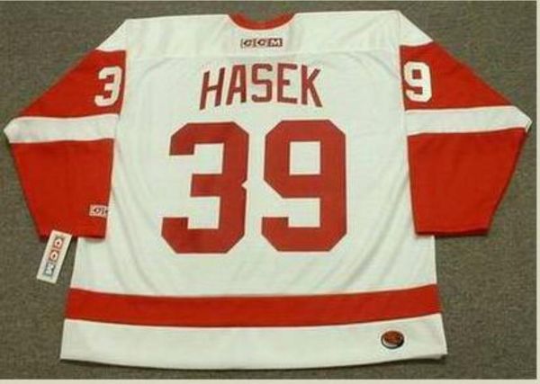 

custom men youth women vintage #39 dominik hasek detroit red wings 2002 ccm hockey jersey size s-5xl or custom any name or number, Black