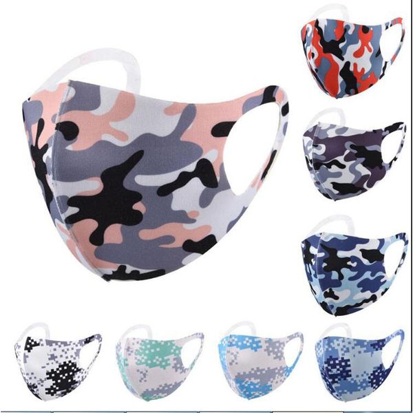 

designer face mask reusable face mask printed cartoon camouflage custom ice silk sunscreen dustproof and breathable luxury masks