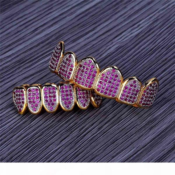 

хэллоуин hiphop зубов grillz ювелирные изделия для мужчин женщин bling цирконий ice out стоматологический grillz rose red freeshipping, Black