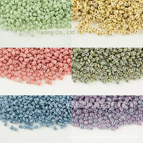 

czech 2.5 5mm antique series double-hole pig nose beads diy diydiy beads accessory materials, Silver