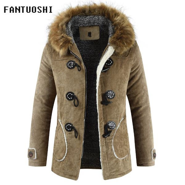 

winter jacket men 2020 casual thicken warm cotton-padded jackets men's hooded windbreaker parka plus size 3xl khaki black coat
