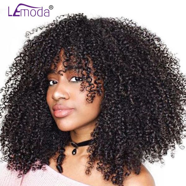 

Lemoda Mongolian Afro kinky Curly Lace Front Human Hair Wigs 150% Density 13x4 Pre Plucked With Baby Hair Wig, Natural color