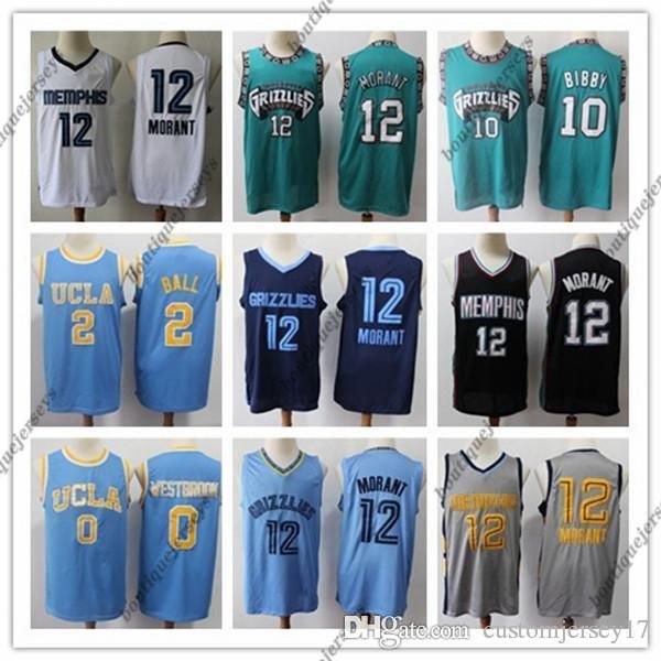 

ncaa men memphis grizzlies 12 morant 10 bibby 2 ball 0 westbrook swingman jersey edition city basketball jerseys sports, Black;red
