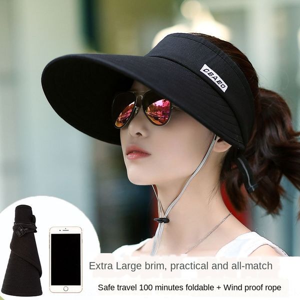 

2020 bicycle shade sun shade hat korean sunscreen big edge curled outdoor cycling with windproof rope sun hat, Blue;gray