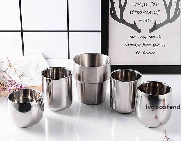 

the latest models of stainless steel double-layer children s mouth cups 8 styles drinking cups anti-scalding steel handle cups custom logo