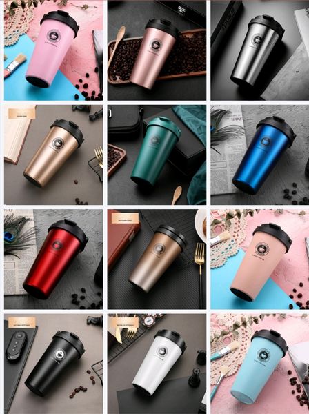 

500ml coffee travel mug with handle coffee mug pilsner beer glass iced tea or water cup double wall vacuum insulated water bottle