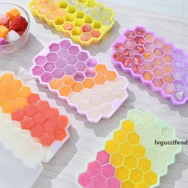 

honeycomb ice lattice with cover silicone ice mold 37 grids ice making mold silica gel fruit frozen mold