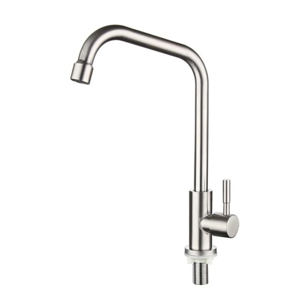 

stainless steel kitchen sink faucet 360Â° rotate single handle single hole lead single cold taps with hoses