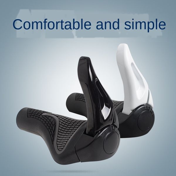 

mountain bike cover shockproof meat ball anti-skid rubber bicycle gloves bicycle lockable handle cover ox horn handle, Silver