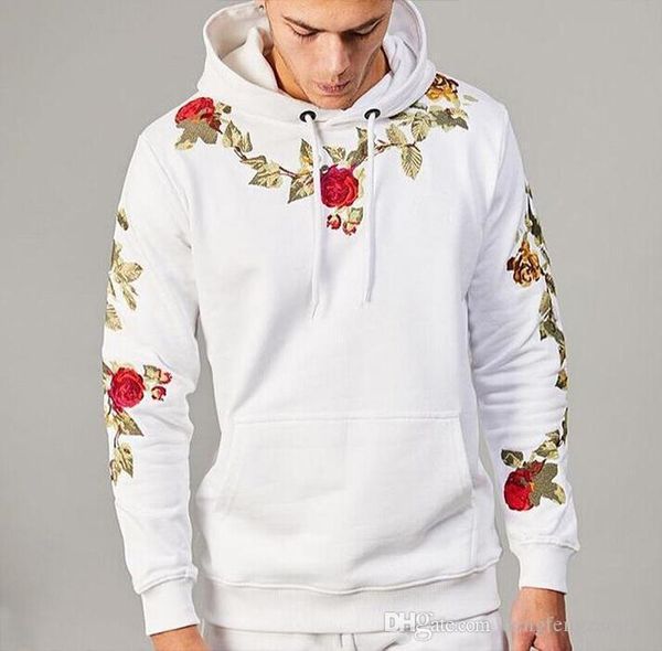 

brand mens hoodies new classic fashion designer sweatshirt flower embroidery street hip hop hoodie long sleeve mens sweater ing, Black