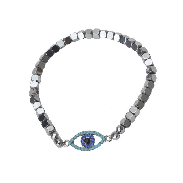 

1pc evil eye charms bracelet alloy cz pendant colorful beads bracelet women fashion jewelry lucky eye gifts, Black