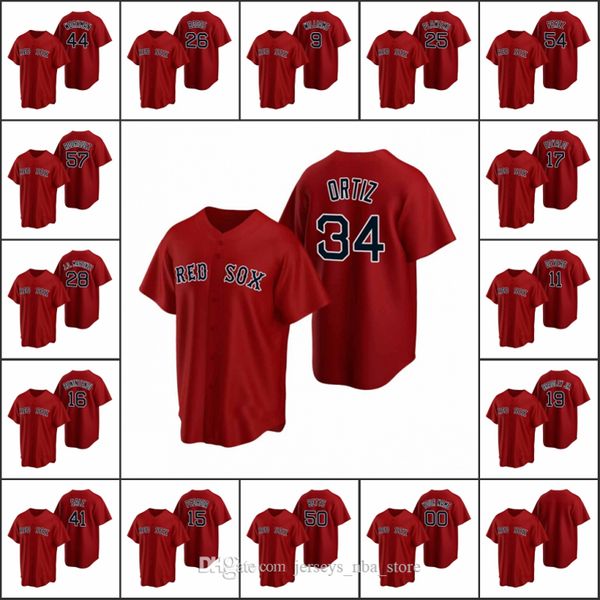 

boston red sox #34 david ortiz 14 chris sale 50 mookie betts men women youth custom red replica alternate jersey, Blue;black