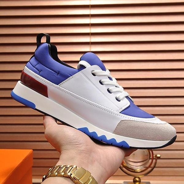 

luxury mens shoes leather big size stadium sneaker in technical canvas and calfskin chaussures pour hommes men shoes retro drop shipping