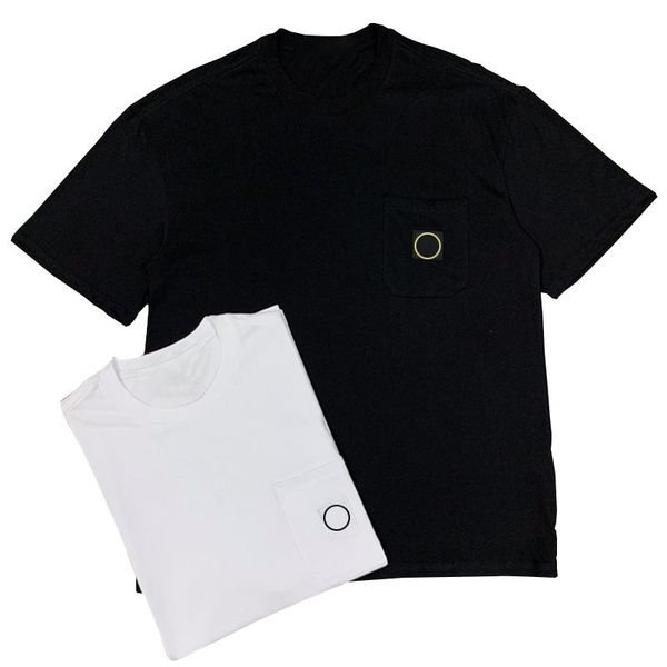

fashion mens t shirt summer t shirts simple pocket badge tee hip hop men women stylist short sleeve t shirts, White;black