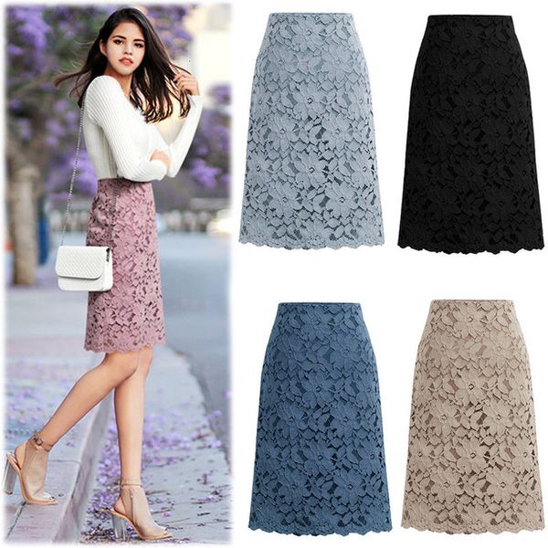

stylish bar fashion lace women skirt large size elastic waist a line slim female skirts plus size 6xl skirts elegant streetwear, Black