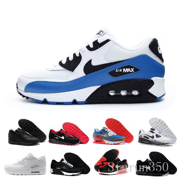 

air cushion 90 casual running shoes black white red 90 men women sneakers classic air90 trainer outdoor sports shoe hu-9c