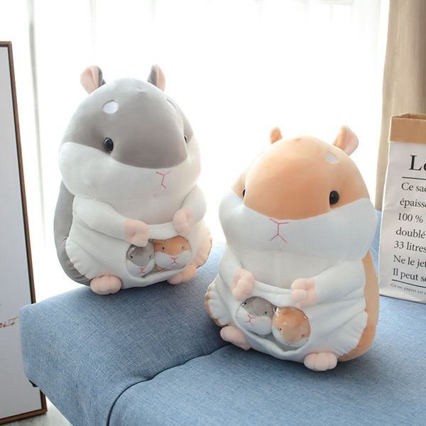 

25/35 / 45см hamster мыши pet плюшевые игрушки extrusion sound soft фаршированные плюшевые животных куклы домашнее украшение подарок для дет