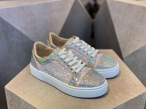 

luxury fashion brands red bottom sneakers vierissima 2 strass trainers plafrom women sneaker shoes party wedding red sole skateboard walking, Black