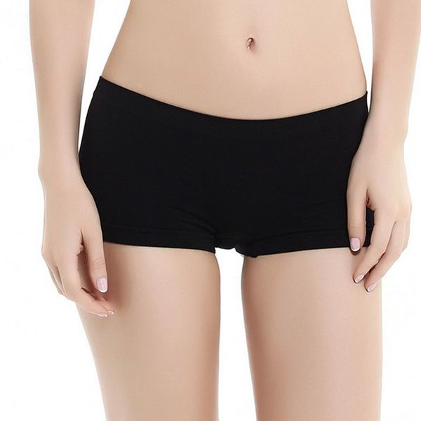 

women's panties safety pants for women seamless solid casual short ladies boxer briefs boyshorts underwear low waist fashion female, Black;pink