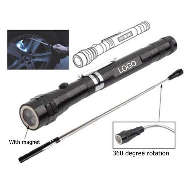 

flashlights torches portable mini 3 led lights extensible 1 mode magnet outdoor search camping lamp button battery pen clip light