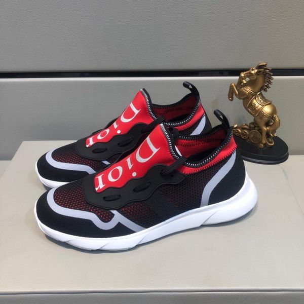 

2020-2019f summer new trend high-end brand flying woven mesh flat men's casual shoes, fashion versatile comfortable sports shoes, size