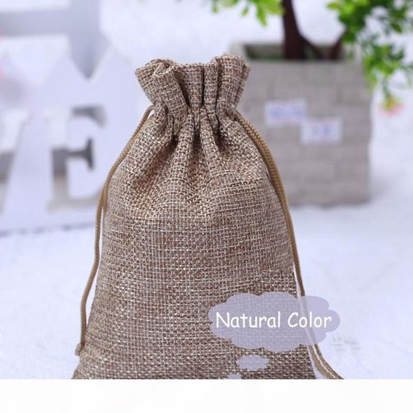 

wholesale 5 colors 100pcs burlap bags with drawstring gift jute bags included cotton lining size 3.5"x4.7" (9x12cm) ing, Pink;blue