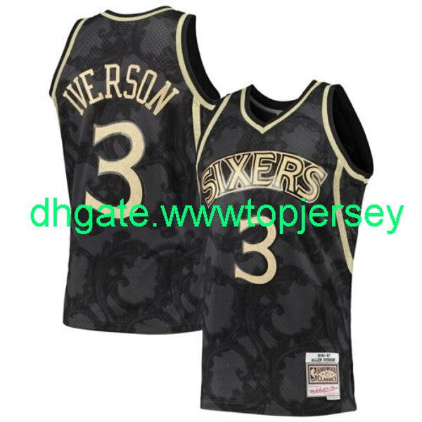 

allen iverson mitchell ness 1996-97 toile jersey throwbacks vest stitched basketball jerseys, Gray