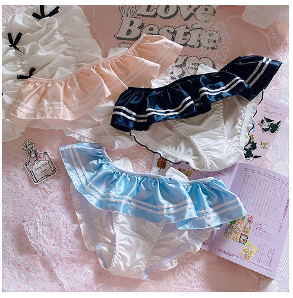 

anime sailor moon cosplay japanese sweet navy style lolita panties low waist underpants kawaii cat ear briefs underwear, Black;pink