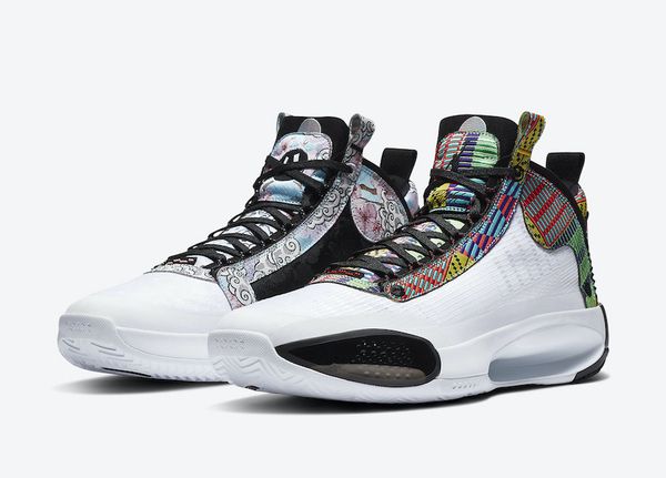 

zion williamson jumpman 34 pe rui hachimura japan men basketball shoe with box new aj xxxiv rainbow men trainner sport shoes size 40-46, Black