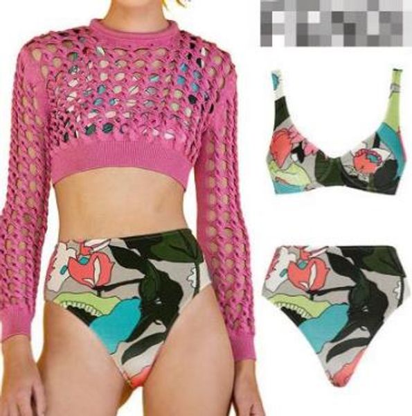 

2020 новая сексуальная высокая мода купальник лето две wear два пляжа outfit модных девушки бикини купальники backless печать пляж outfit 20, White;black