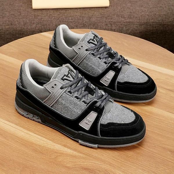 

new mens shoes fashion leather flats luxury footwears breathable shoes trainer sneaker luxury chaussures pour hommes fast ship mens shoes, Black