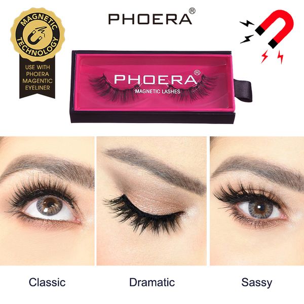 

phoera eyelashes magnet natural ultra-thin magnetic fiber eye lashes makeup false eyelashes extension thick fake cosmetic tools