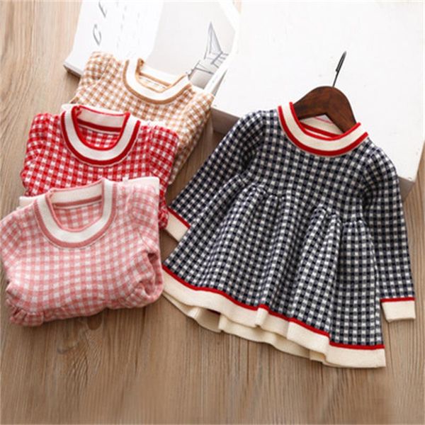 

baby girls dress autumn winter newborn baby clothes infant baptism 1st birthday dress for lattice sweater vestidos, Red;yellow