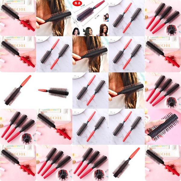 

2017 new protective curly hair comb radial round brush plastic static hairdressing maker comb for salon home curlers long hair mhvec, Silver